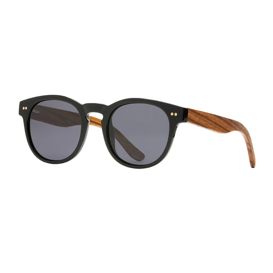 Indie Sunglasses in Matte Onyx and Walnut Wood