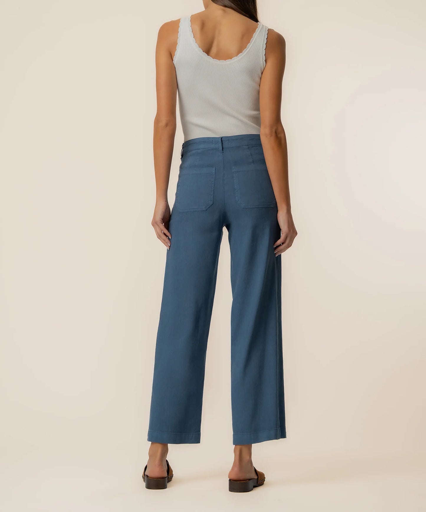 Topaz Linen Pants in Coastal Blue