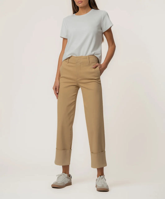 Sienna High Rise Straight Leg Pants in Khaki