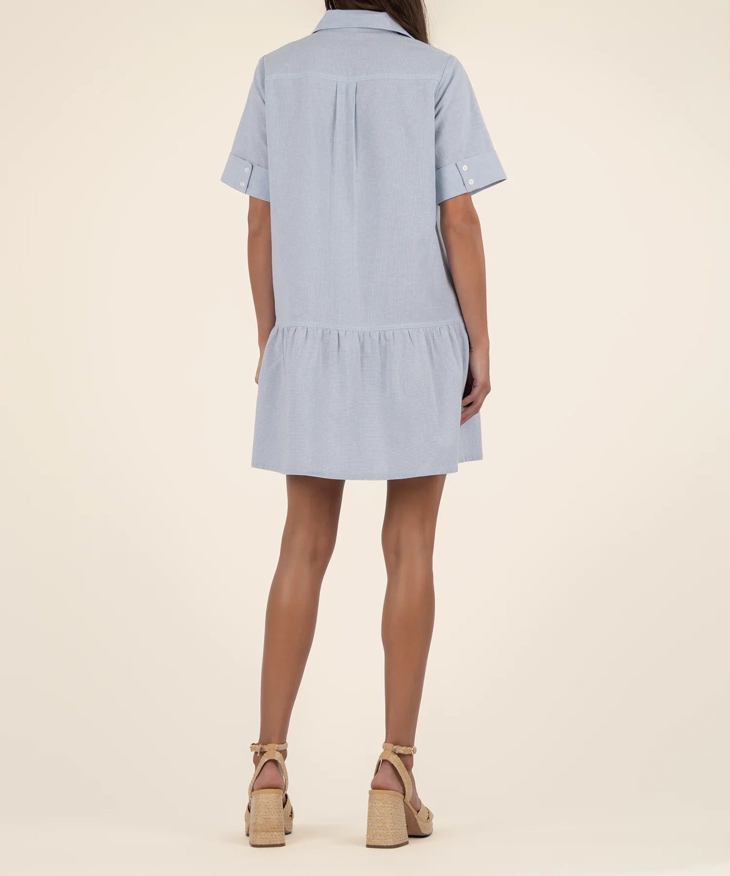 Jupiter Stripe Pleated Dress (Blue/White)