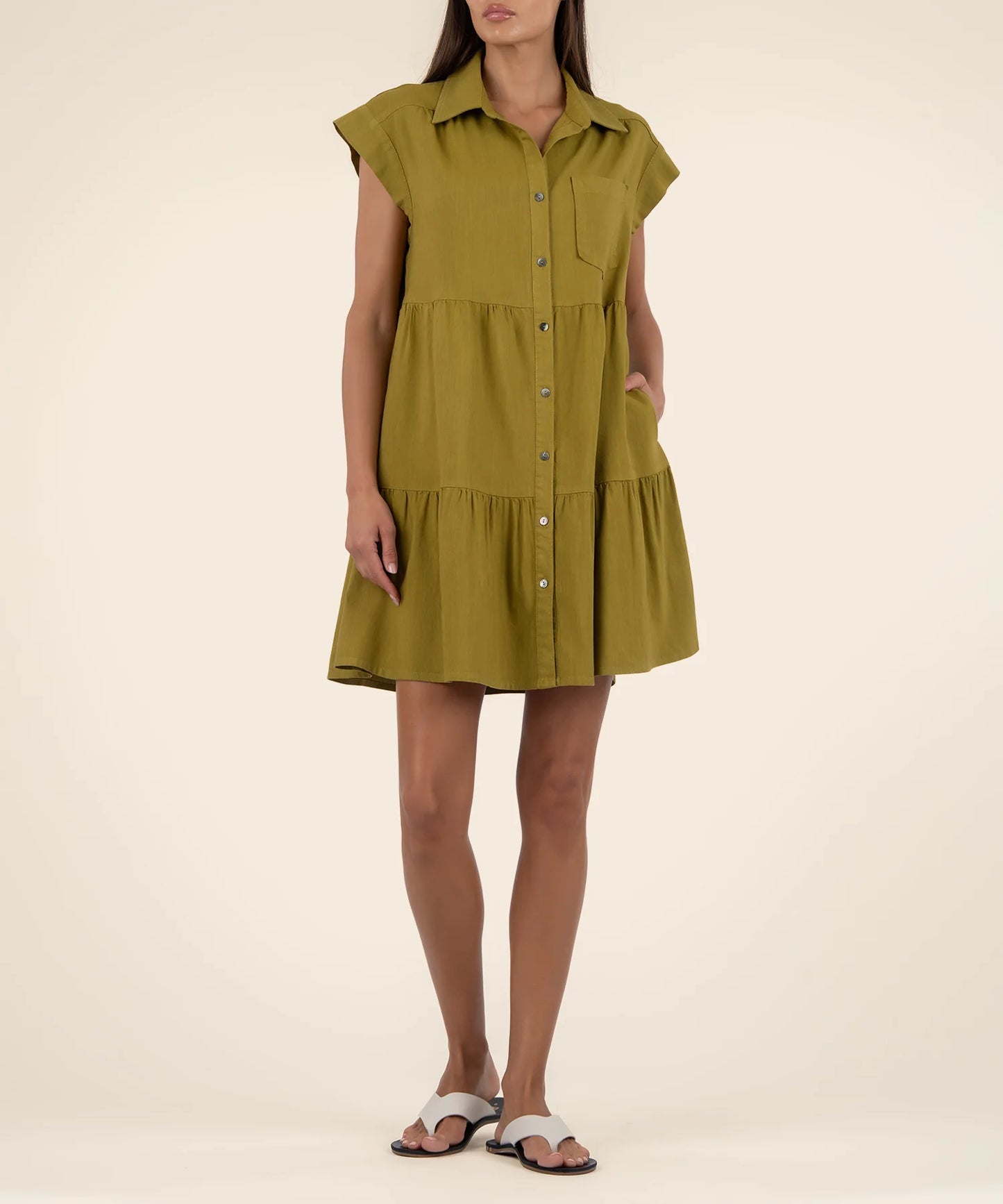 Estrella Drop Shoulder Dress (Green)