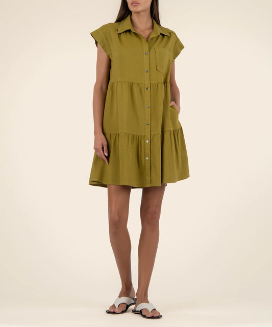 Estrella Drop Shoulder Dress (Green)