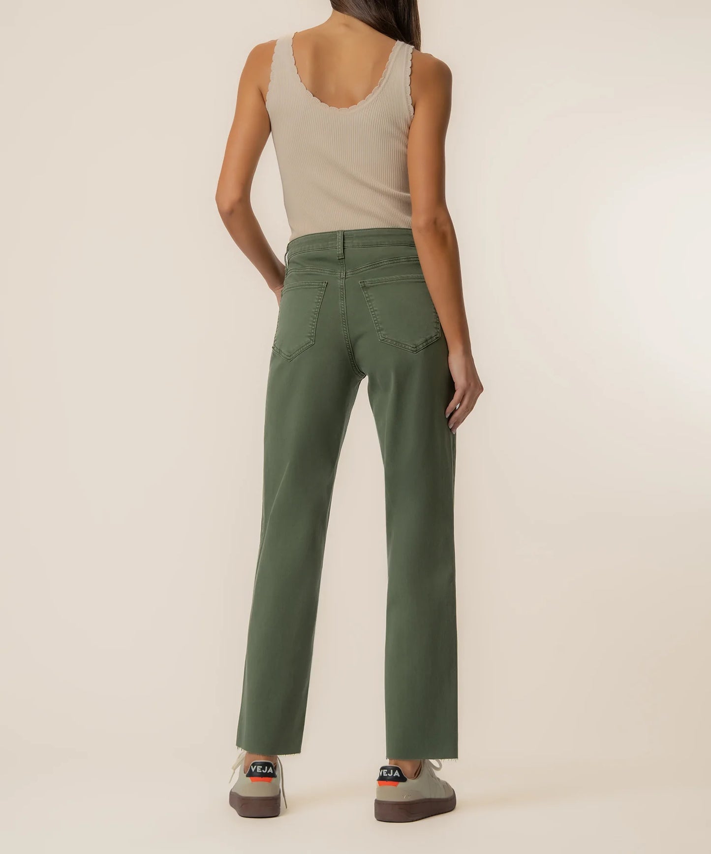Charlotte High Rise with Raw Hem in Seaweed