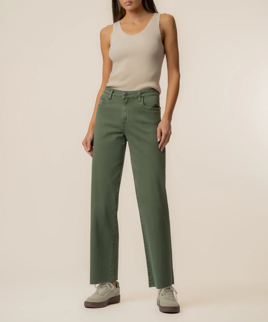 Charlotte High Rise with Raw Hem in Seaweed
