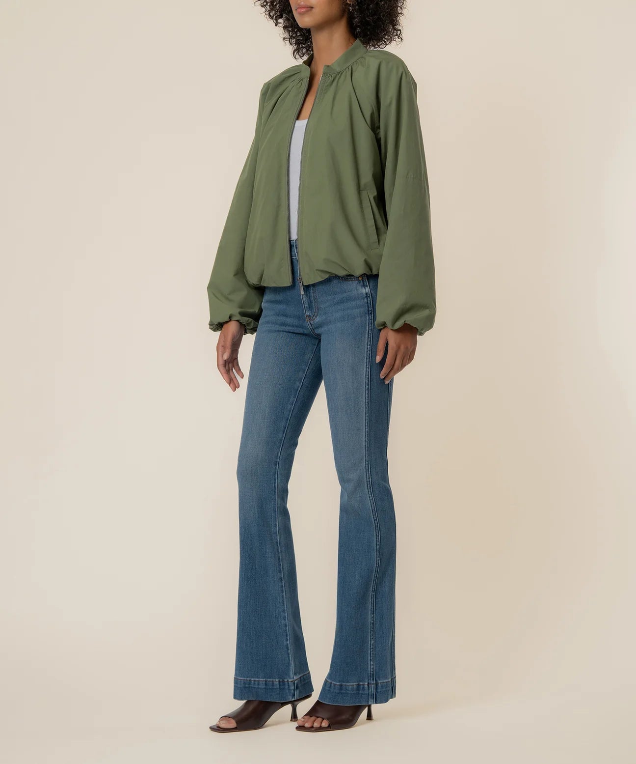 Lainey Bomber Jacket in Cedar Green