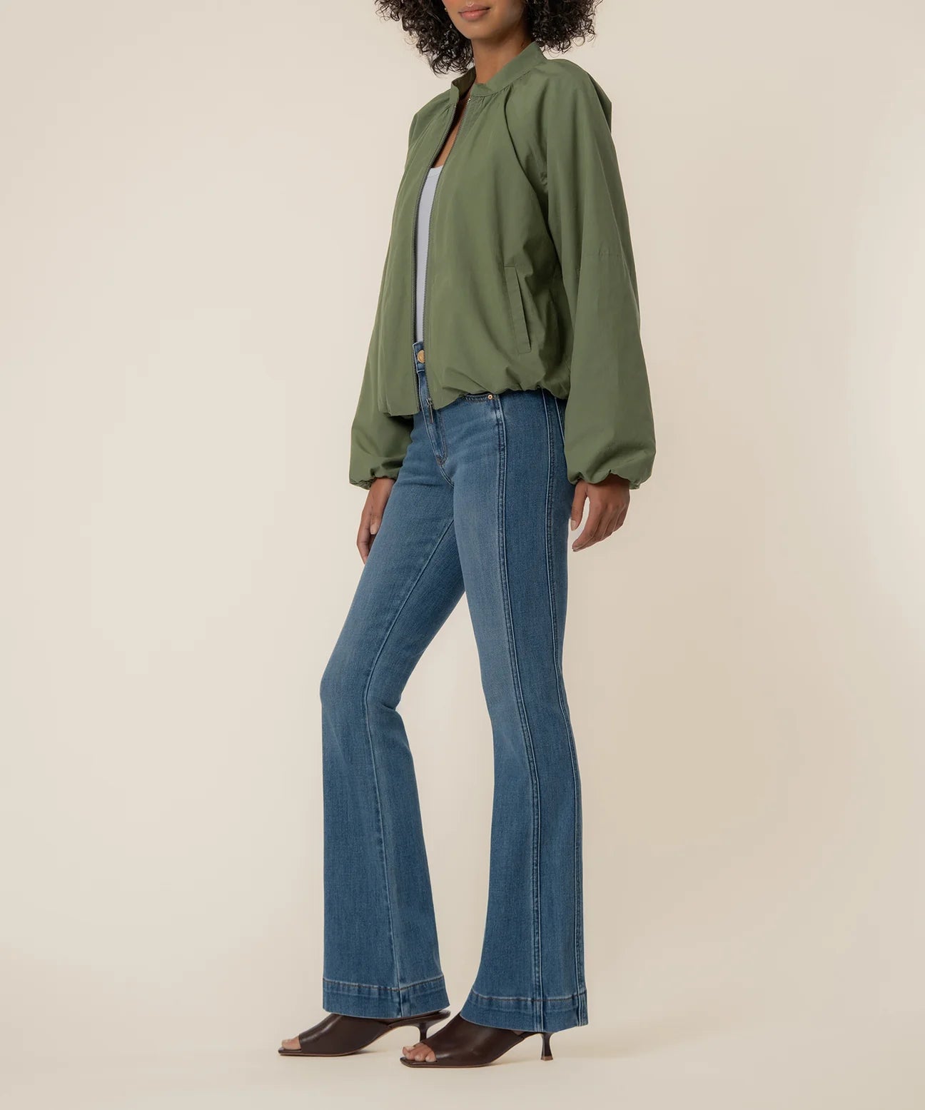 Lainey Bomber Jacket in Cedar Green