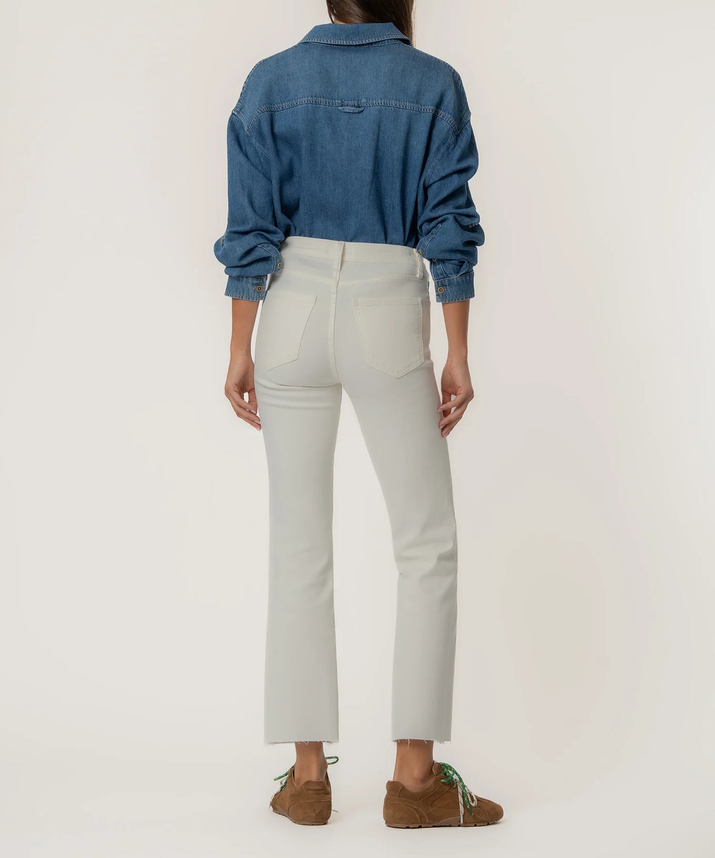 Kelsey Ankle Flare Jeans in Ecru