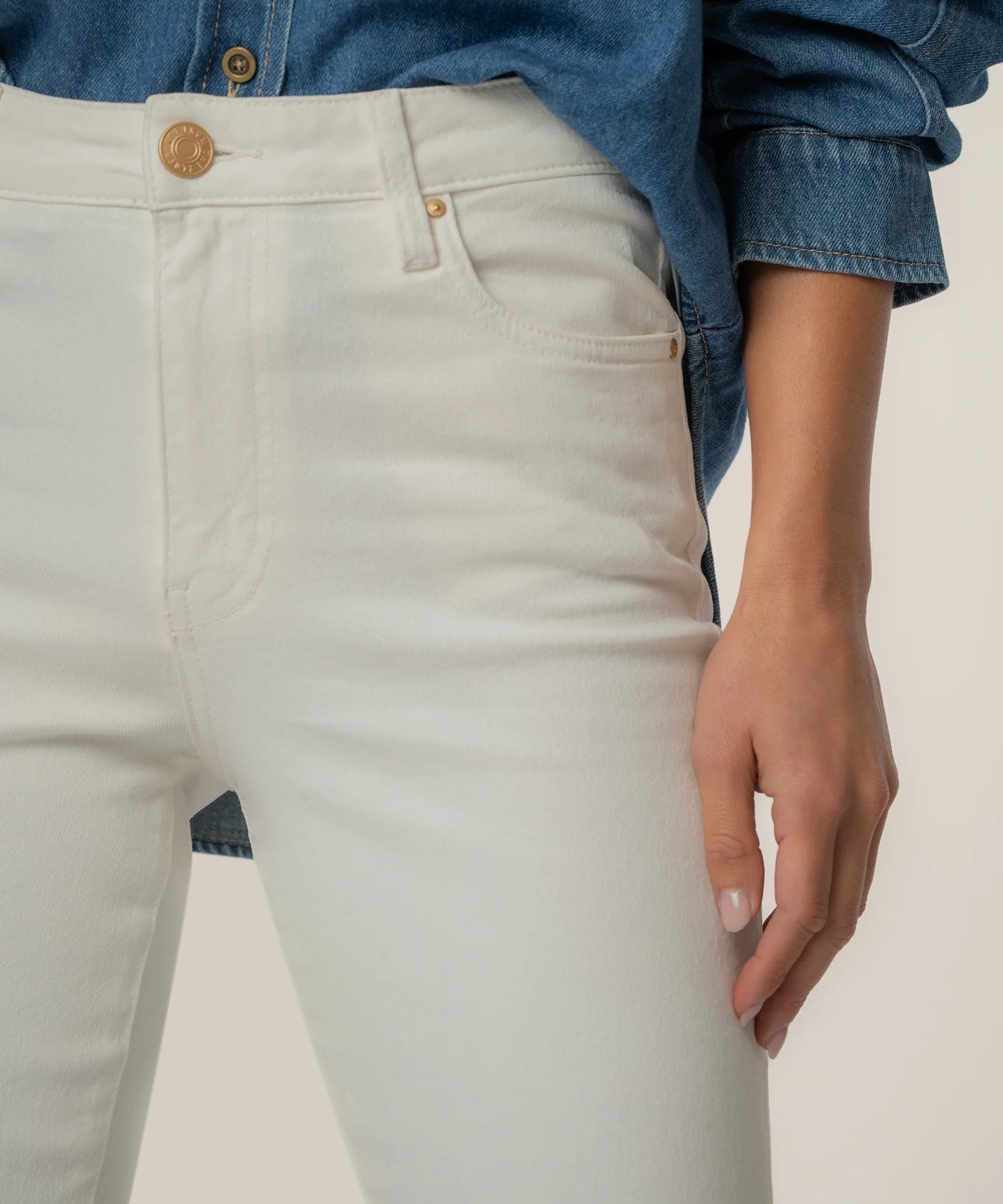 Kelsey Ankle Flare Jeans in Ecru