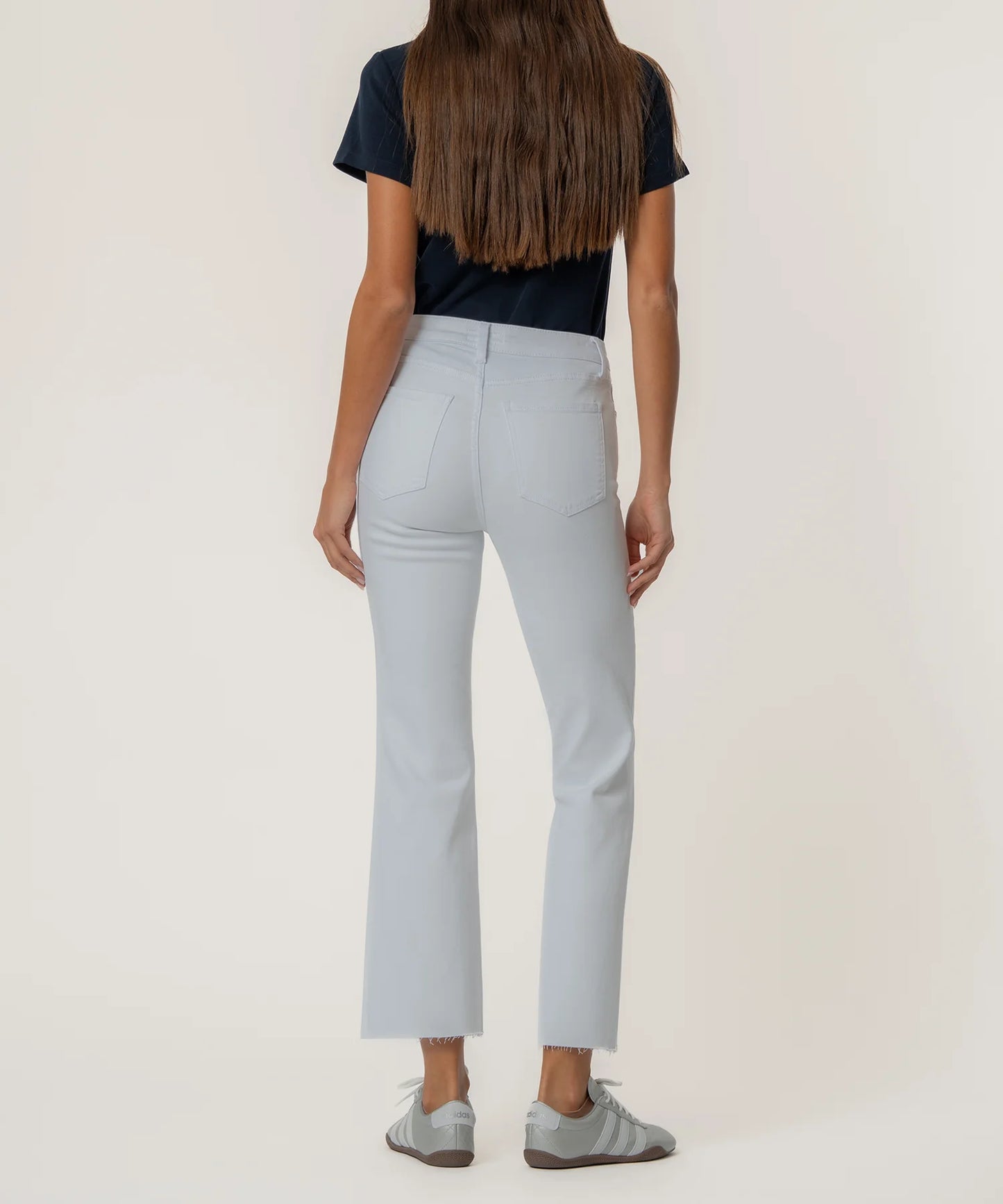 Kelsey Ankle Flare with Raw Hem in Optic White