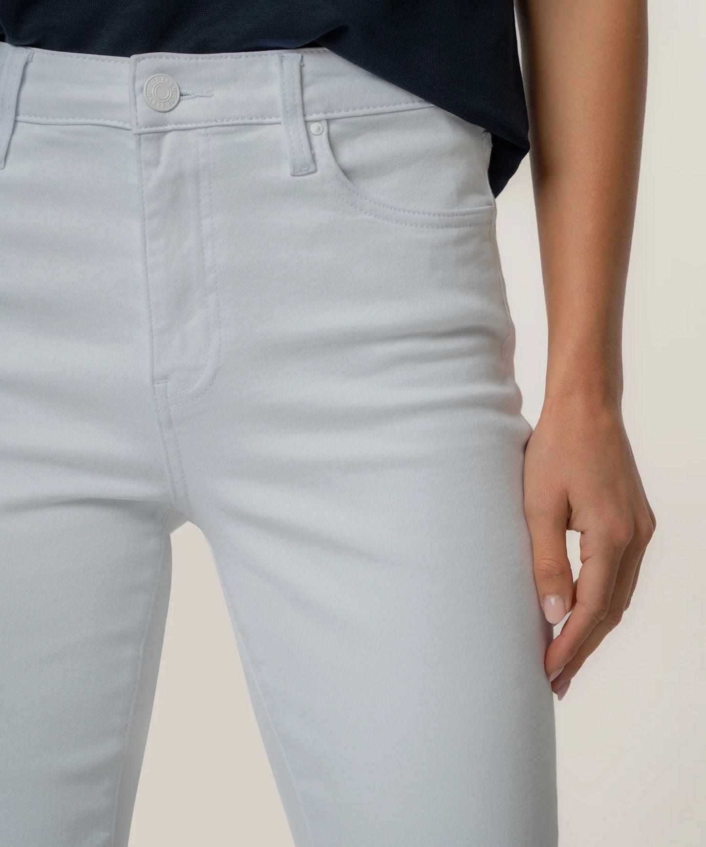 Kelsey Ankle Flare with Raw Hem in Optic White