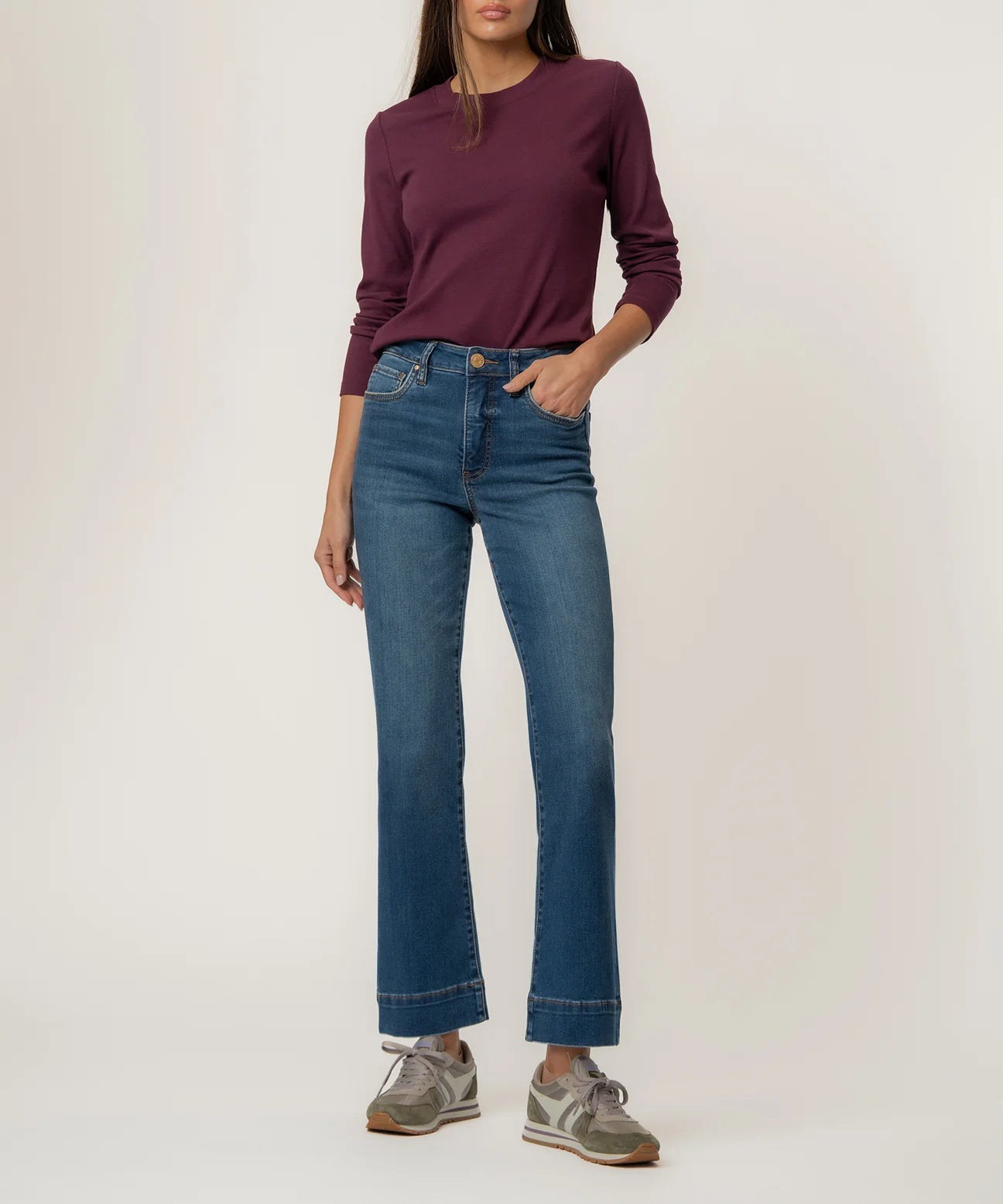 Kelsey High Rise Ankle Flare in Cool