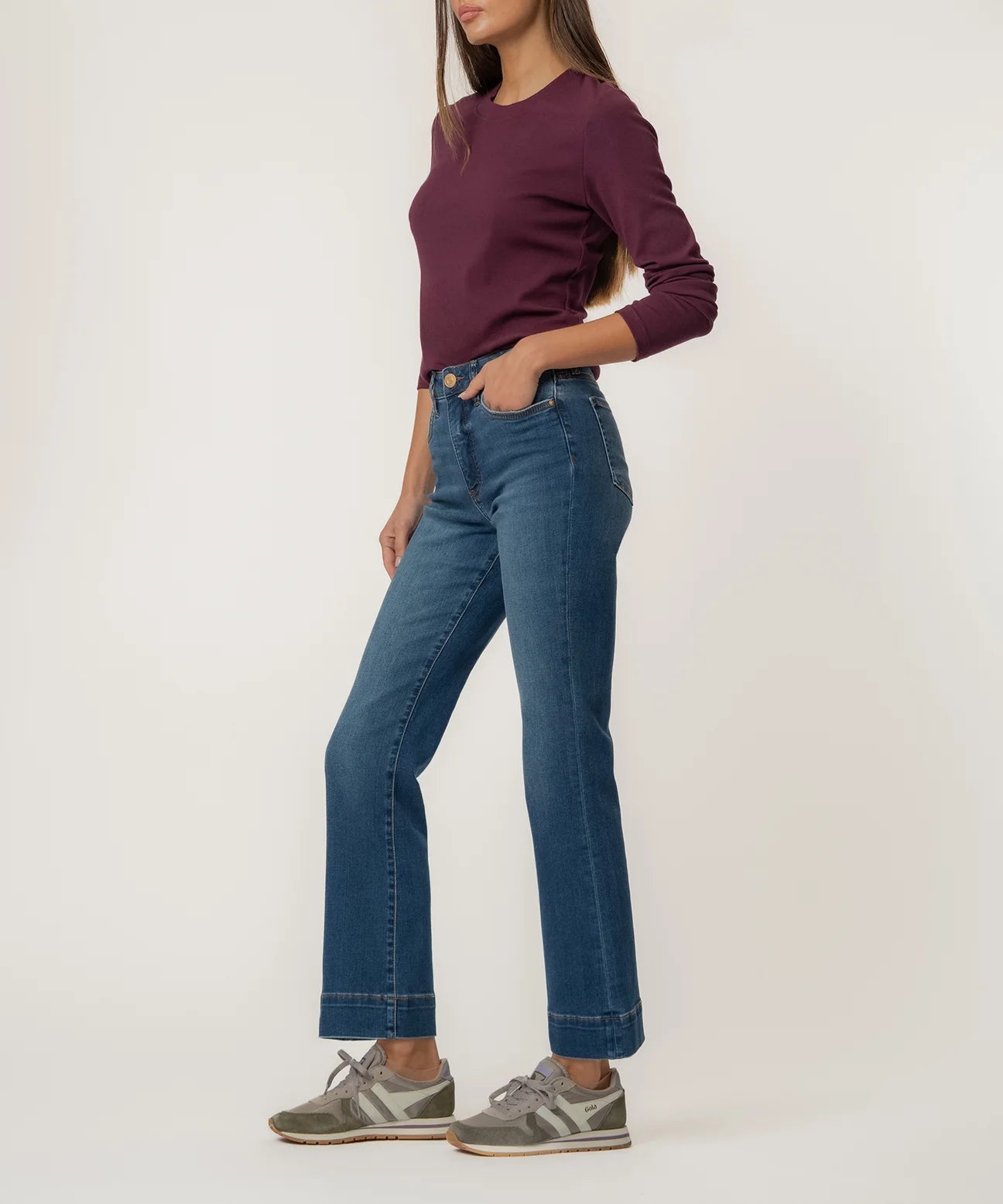 Kelsey High Rise Ankle Flare in Cool