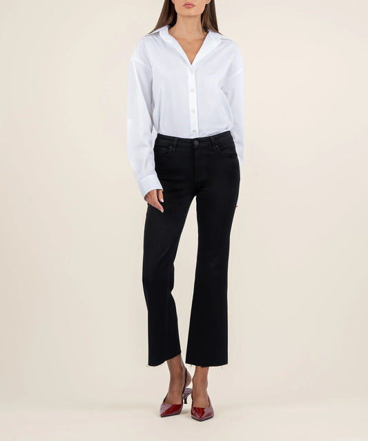 Kelsey Ankle Flare Jeans in Black