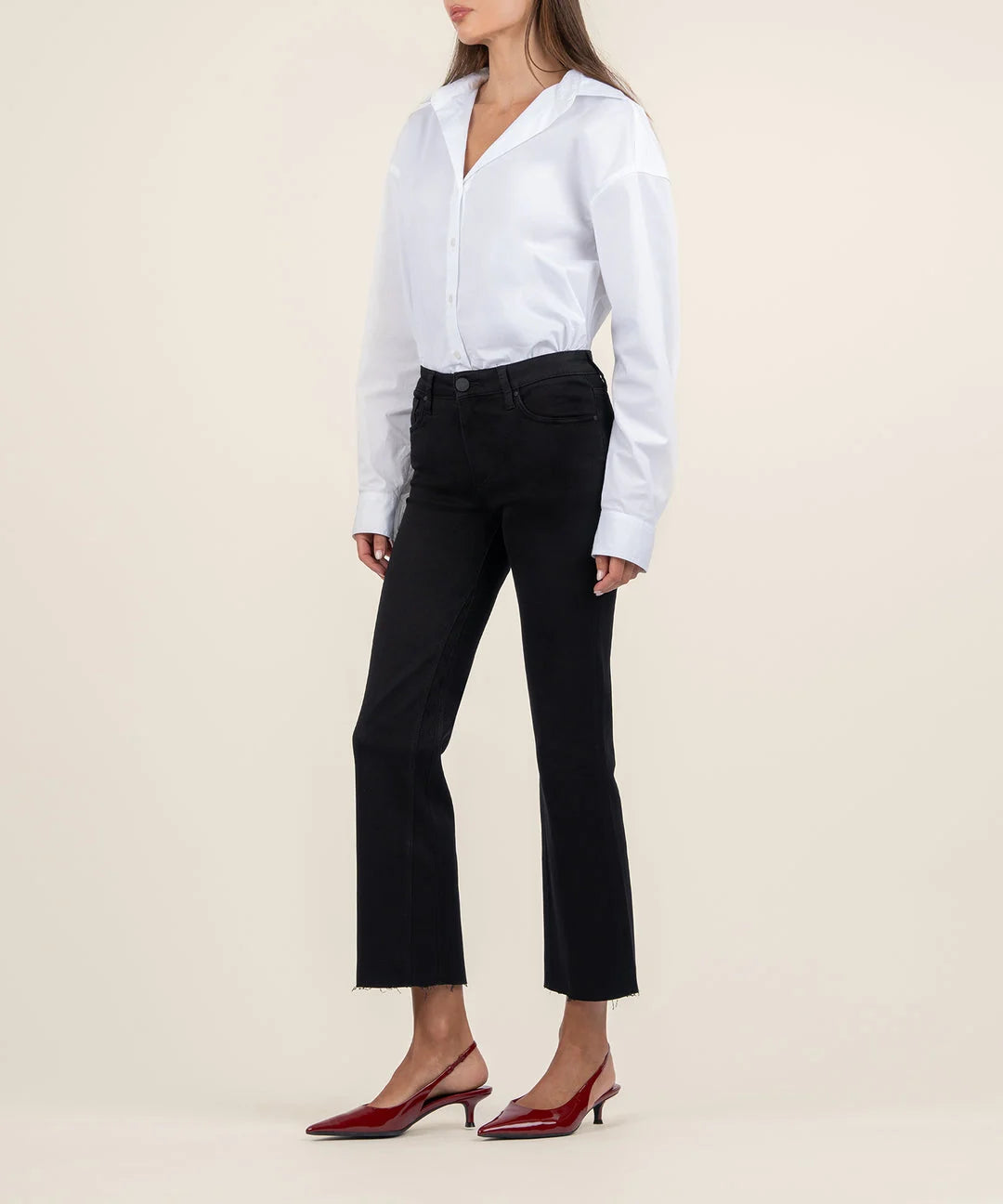 Kelsey Ankle Flare Jeans in Black