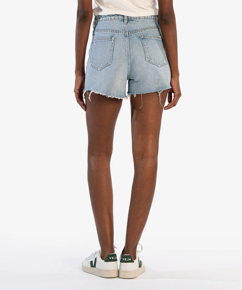 Jane High Rise Long Short with Raw Hem (Noteworthy)