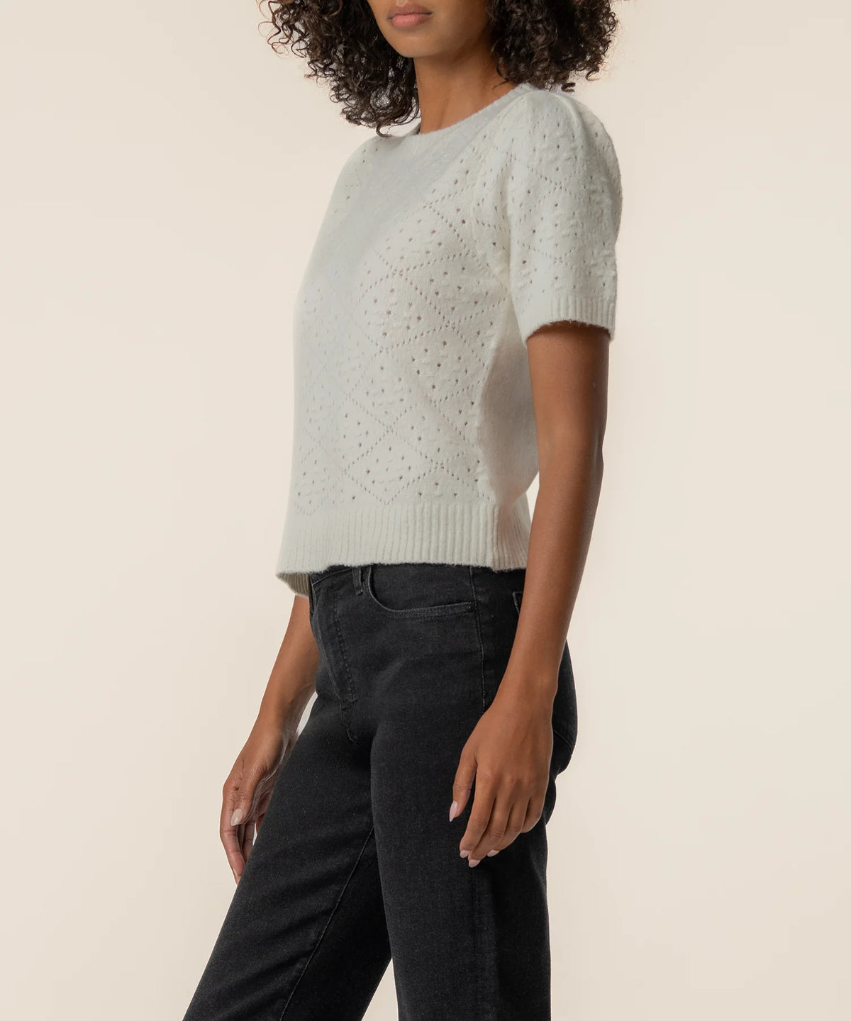 Faith Short Sleeve Sweater in Blossom