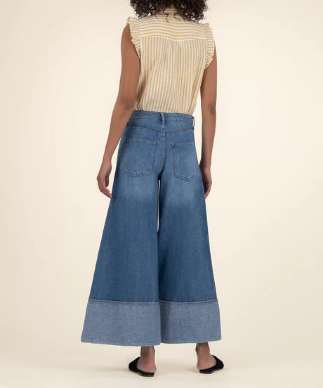 Katara Button Down Ruffle Top (Yellow/White)