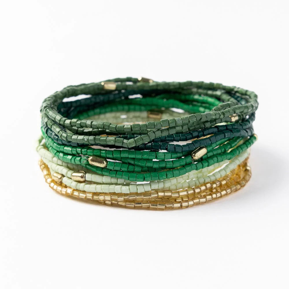 Chelsea Beaded Bracelet Set in Green