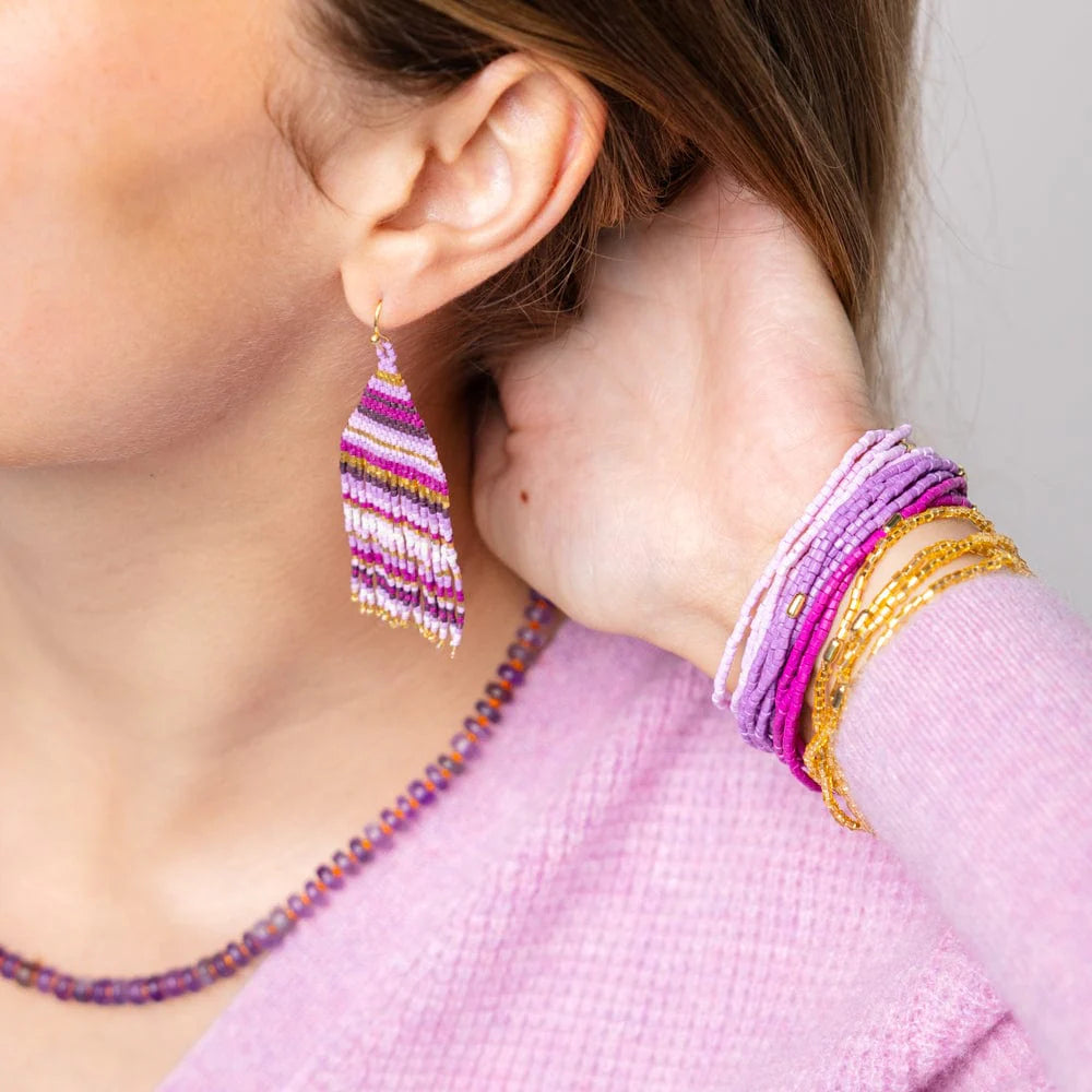 Chelsea Beaded Bracelet Set in Purple