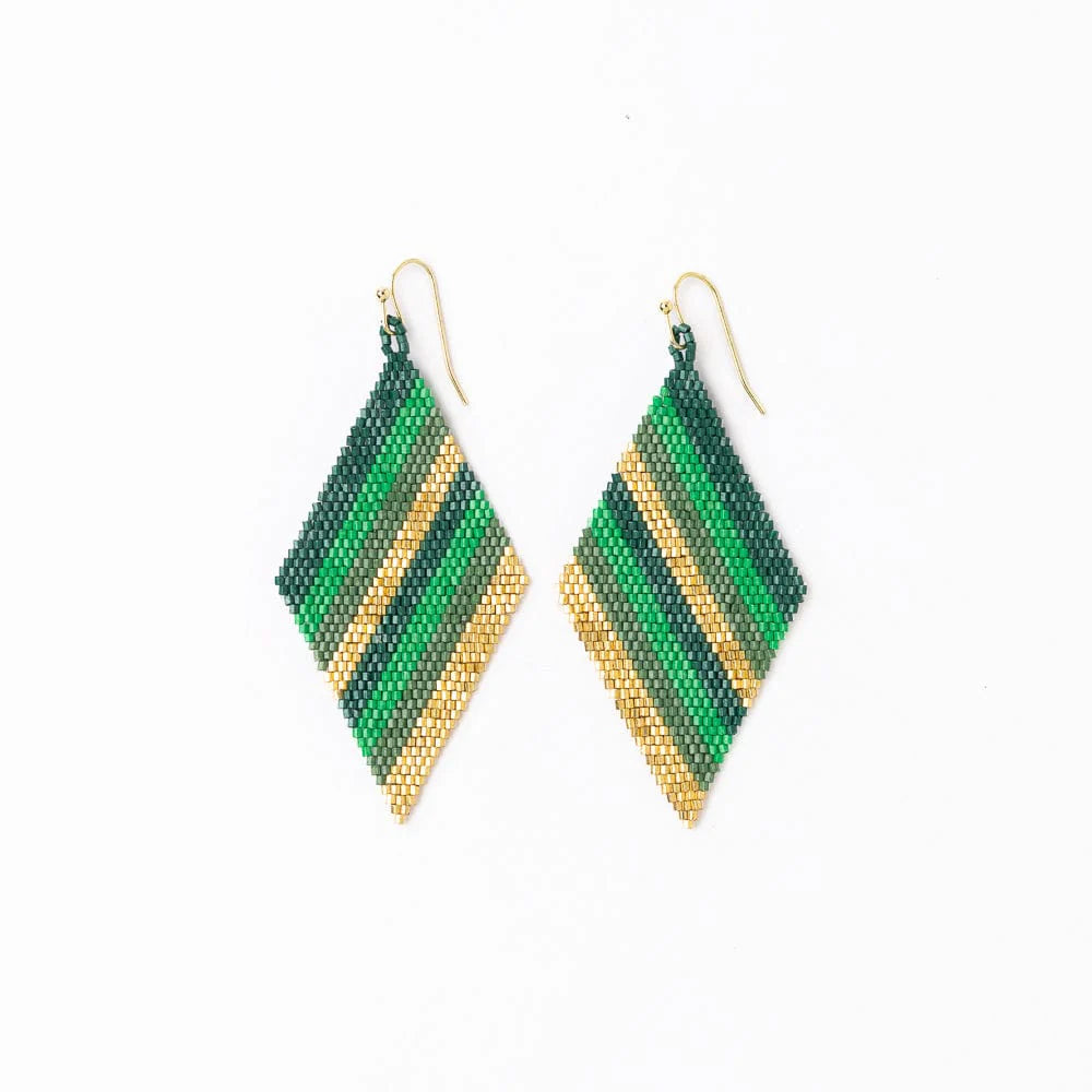 Frida Beaded Earrings in Green