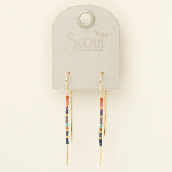 Chromacolor Miyuki Thread Earring - Dark Multi/Gold