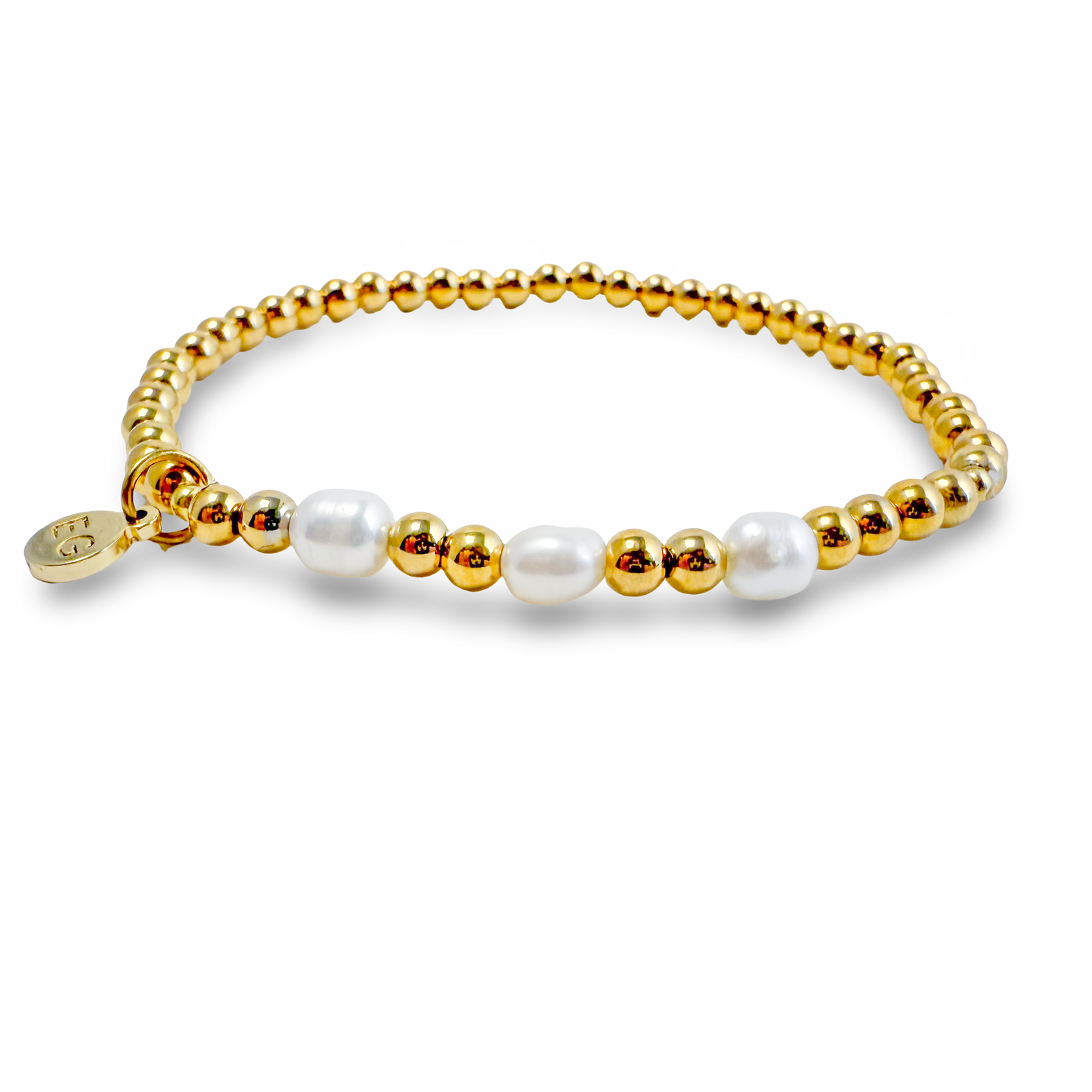 Morse Code Pearl & Gold Bracelet | FAITH