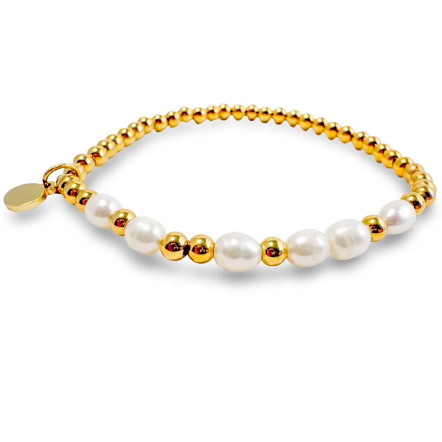 Morse Code Pearl & Gold Bracelet | STRENGTH