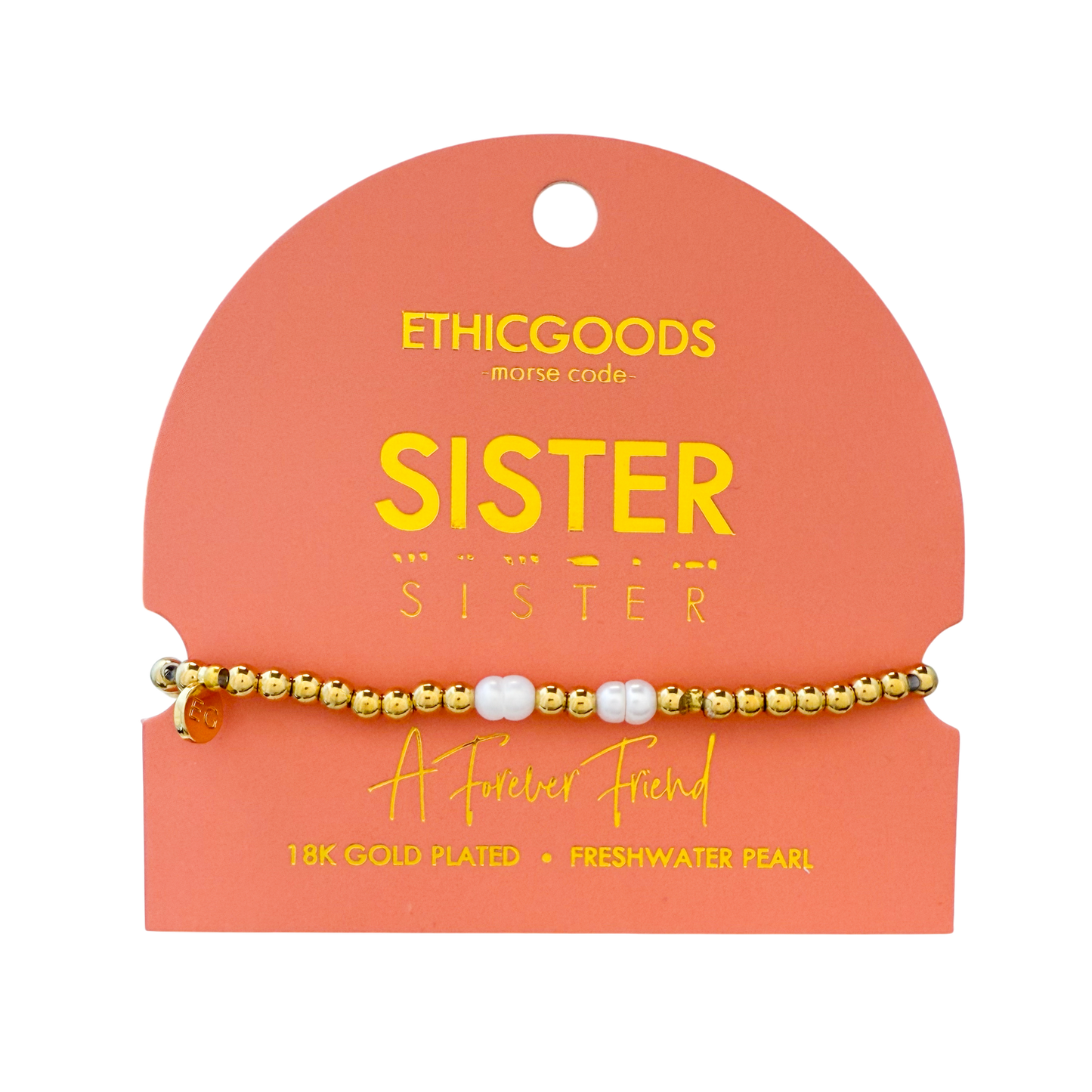 Morse Code Pearl & Gold Bracelet | SISTER