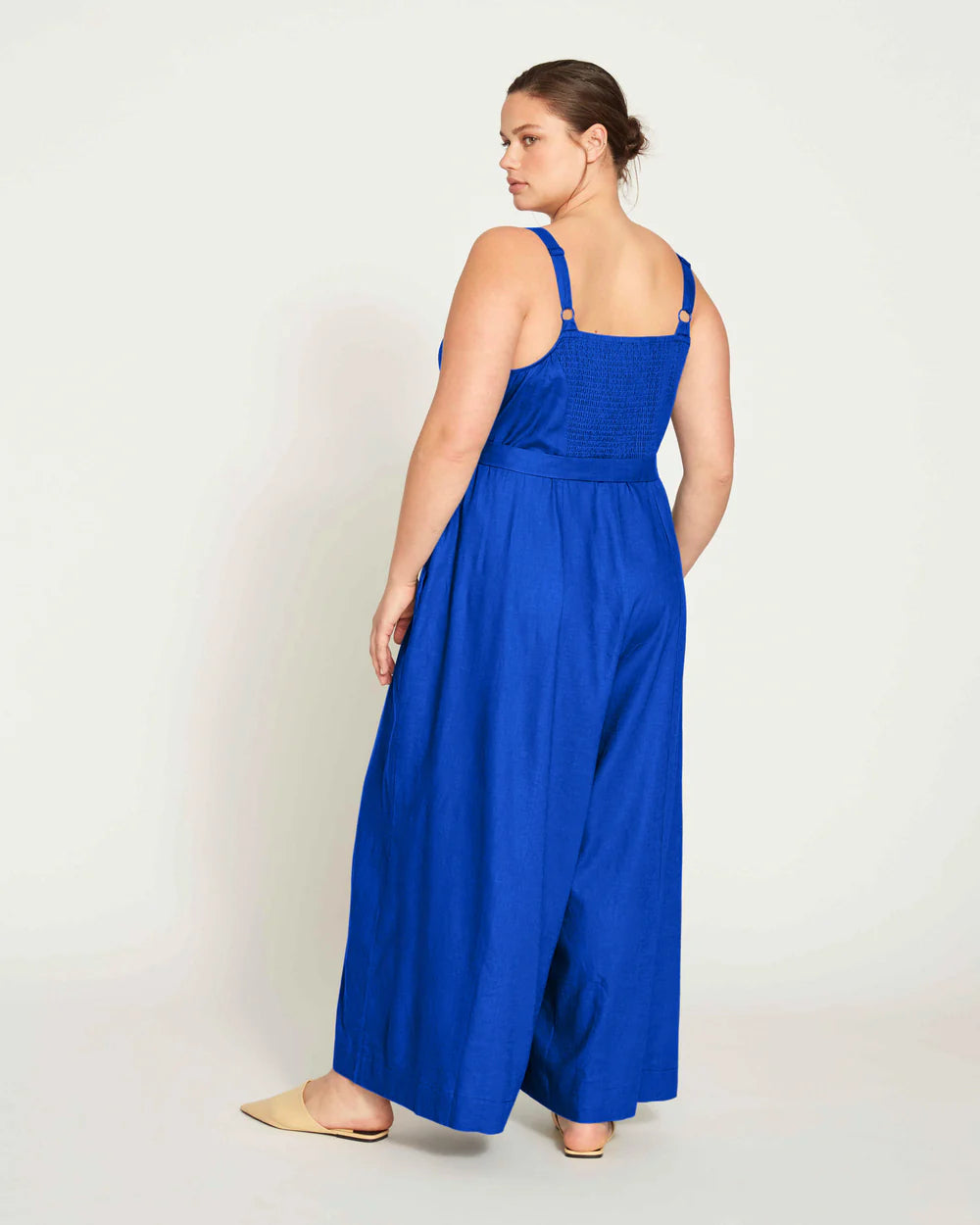 Promenade Linen Jumpsuit in Ultramarine