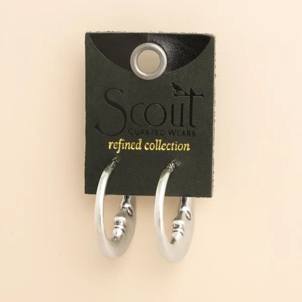 Refined Icon Moon Hoop Earrings in Silver