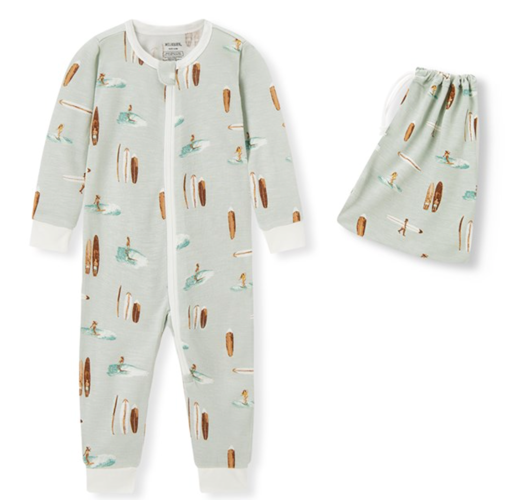 Zipper Pajamas in Vintage Surf