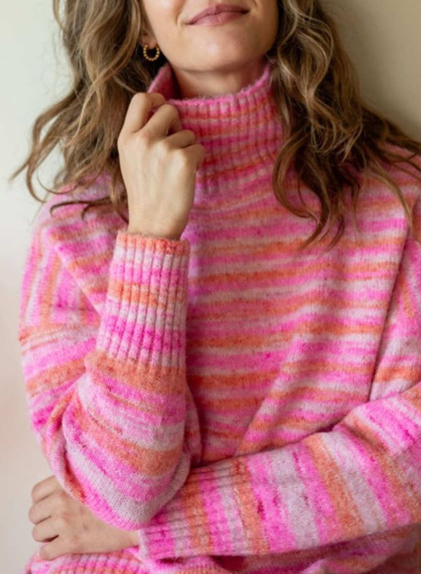 Good Vibrations Sweater in Cotton Candy Pink