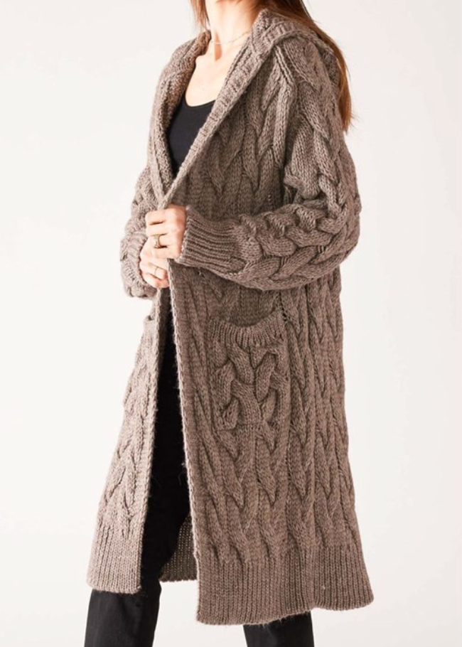 Bonfire Hooded Duster in Twig