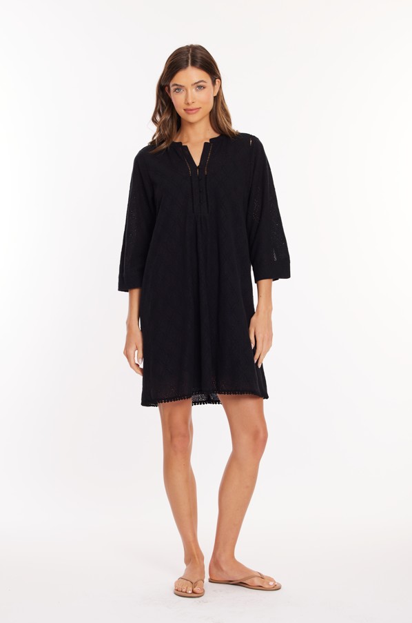 Everyday Henley Dress in Black