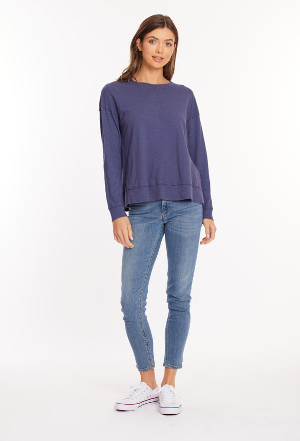 Slub Knit Crewneck in Sailor Blue