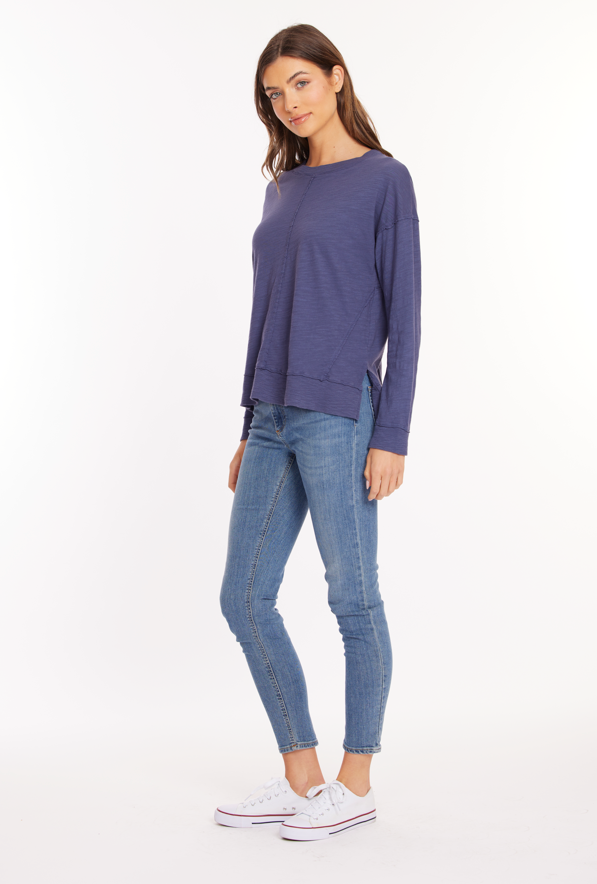 Slub Knit Crewneck in Sailor Blue