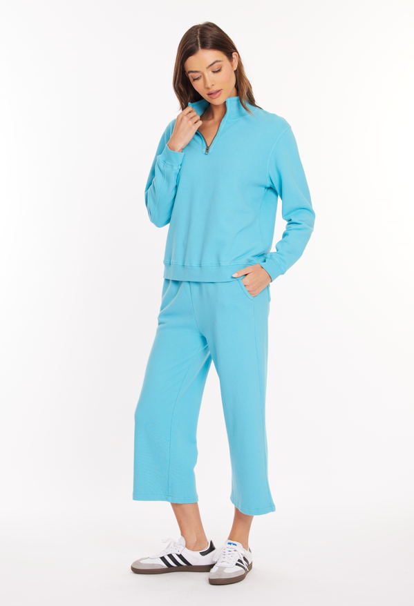 Half Zip Funnel Neck in Mermaid's Tale