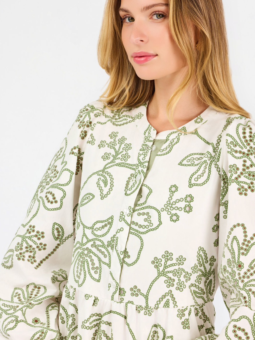 Riley Dress in Lacecap White