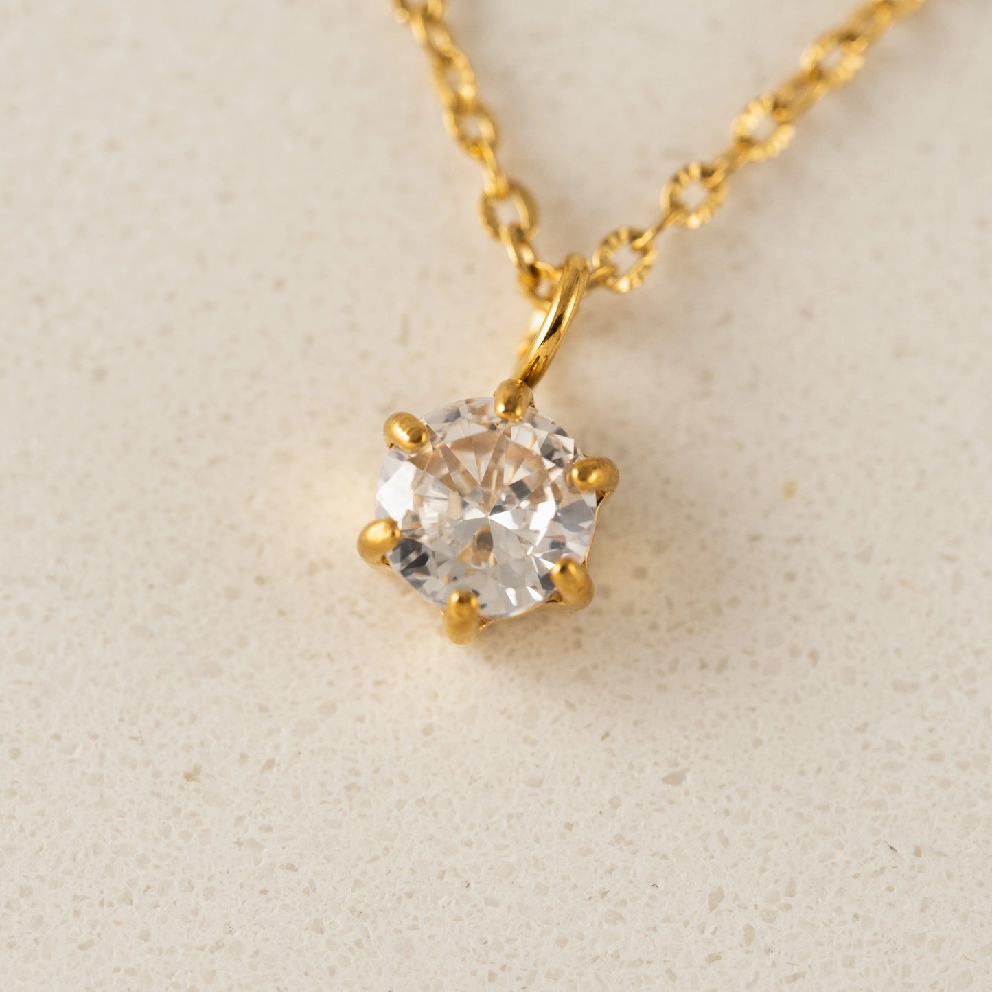 Sol CZ Necklace in Gold