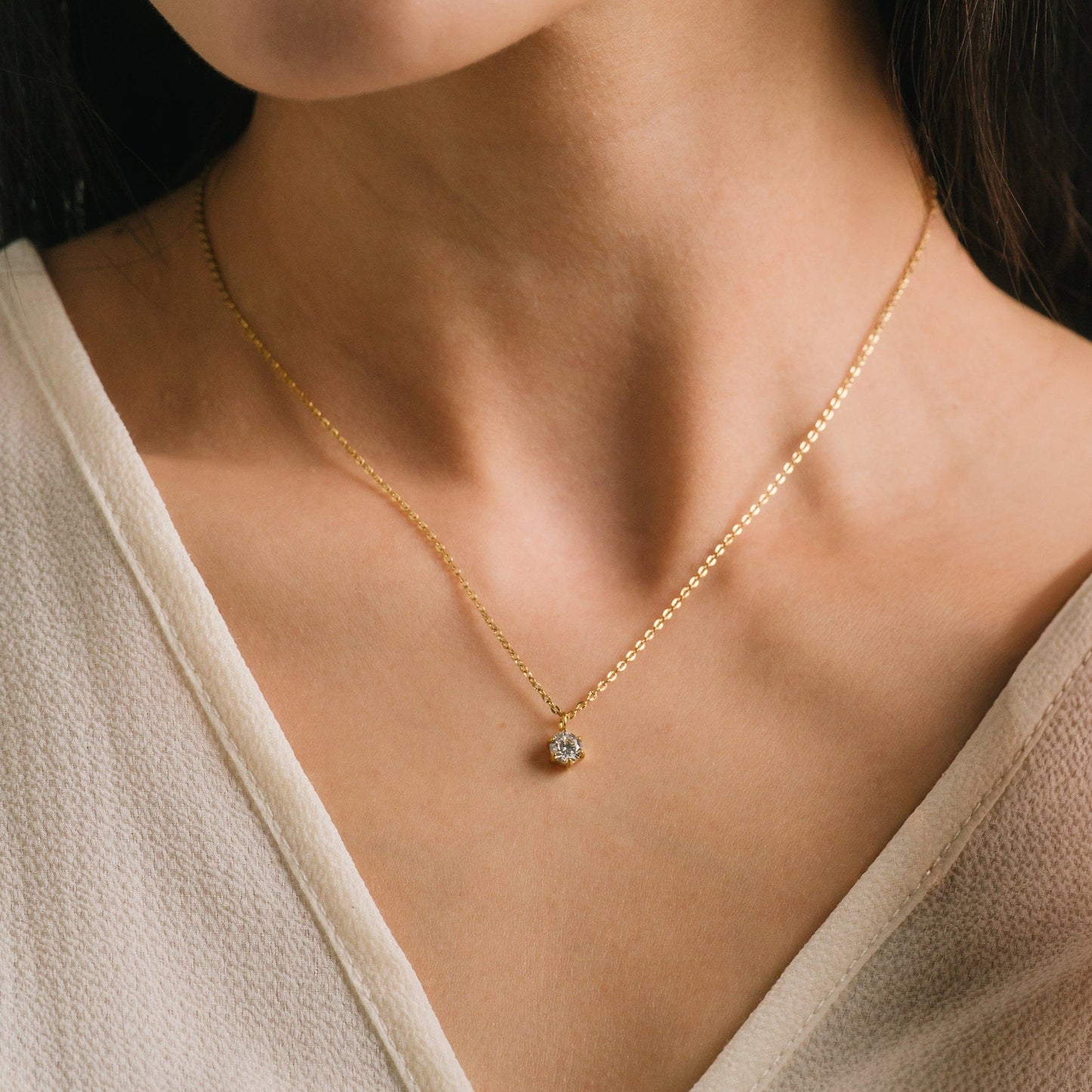 Sol CZ Necklace in Gold