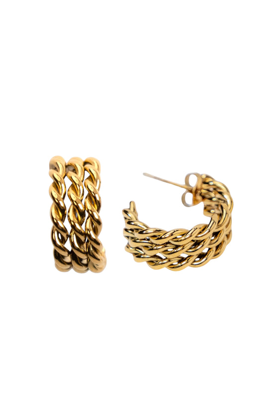 Rope Mini Hoop Earrings - Waterproof