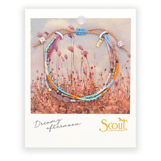 Mixed Media Bracelet - Love /Rhodochrosite/Gold
