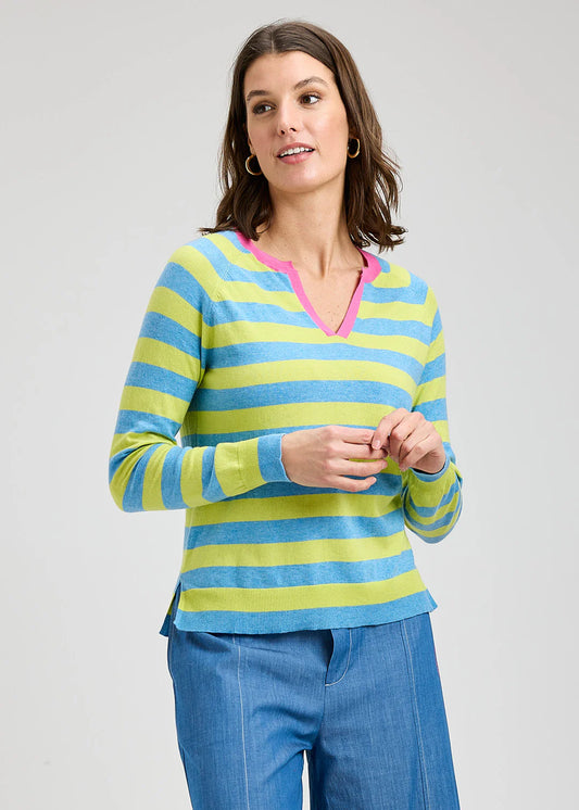 Striped Henley in Lake