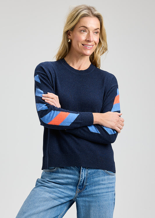 Arm Band Sweater in Dark Denim