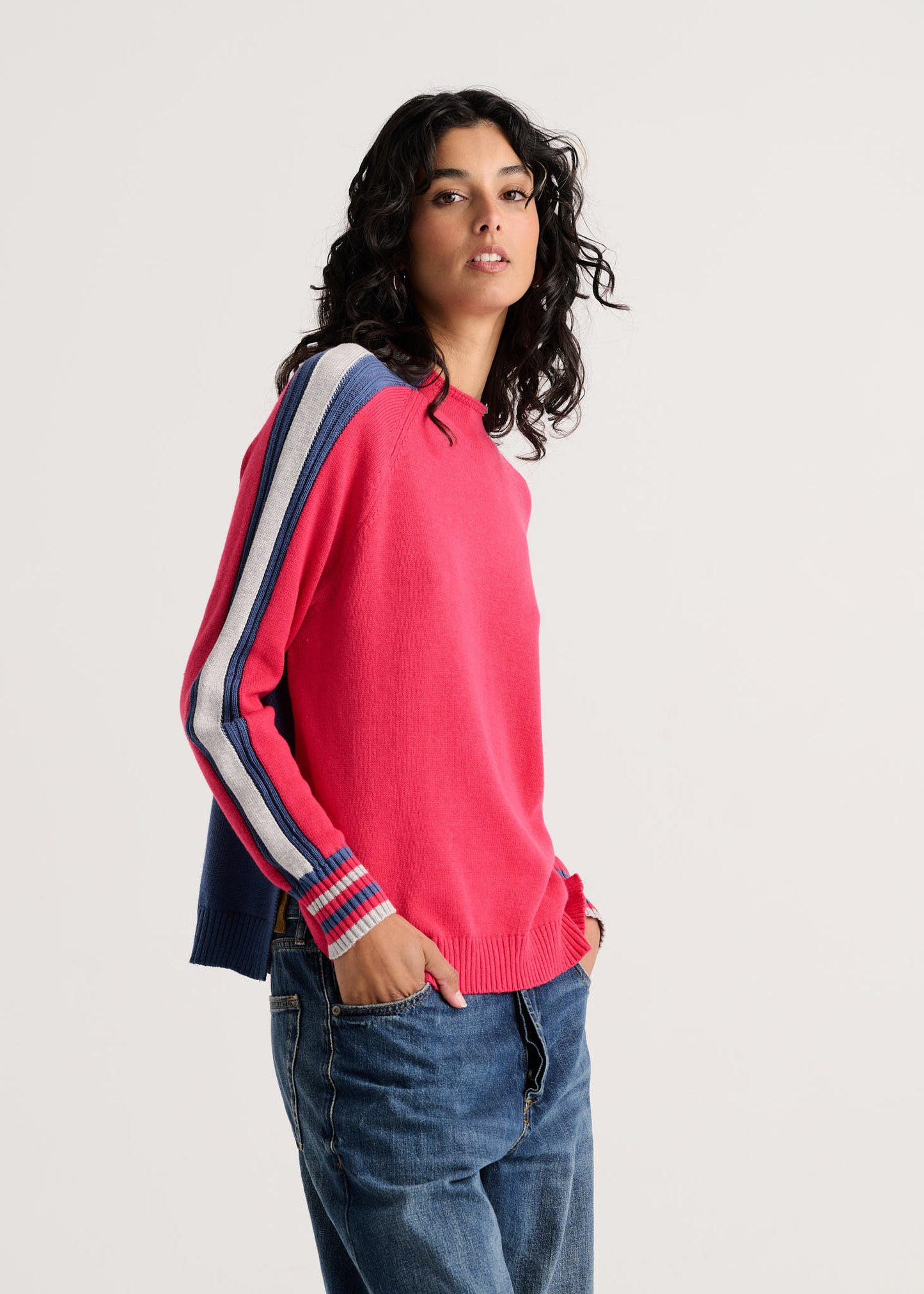 Two-Way Funnel Neck Sweater Winter Berry