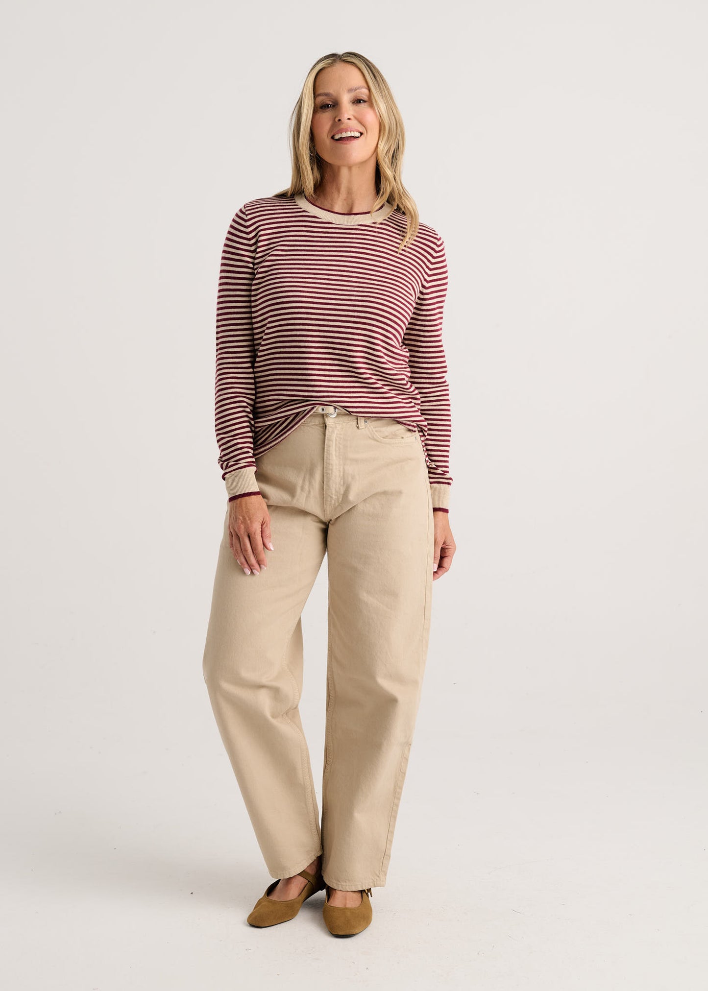 Everyday Stripe Sweater in Wax Paper