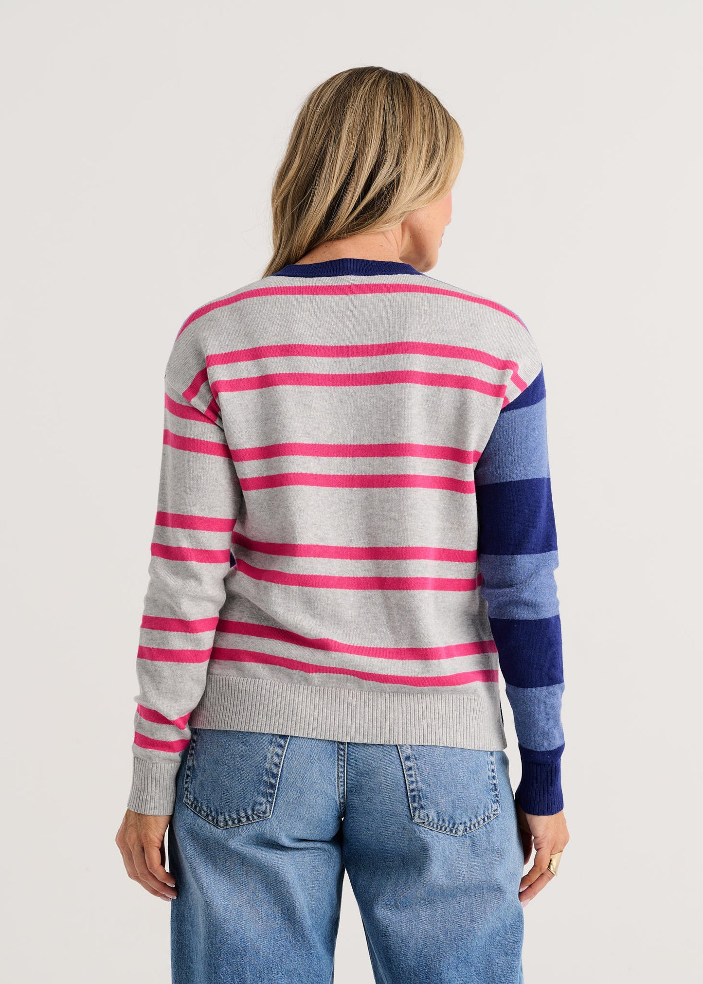 Bold Stripe Sweater in Ocean