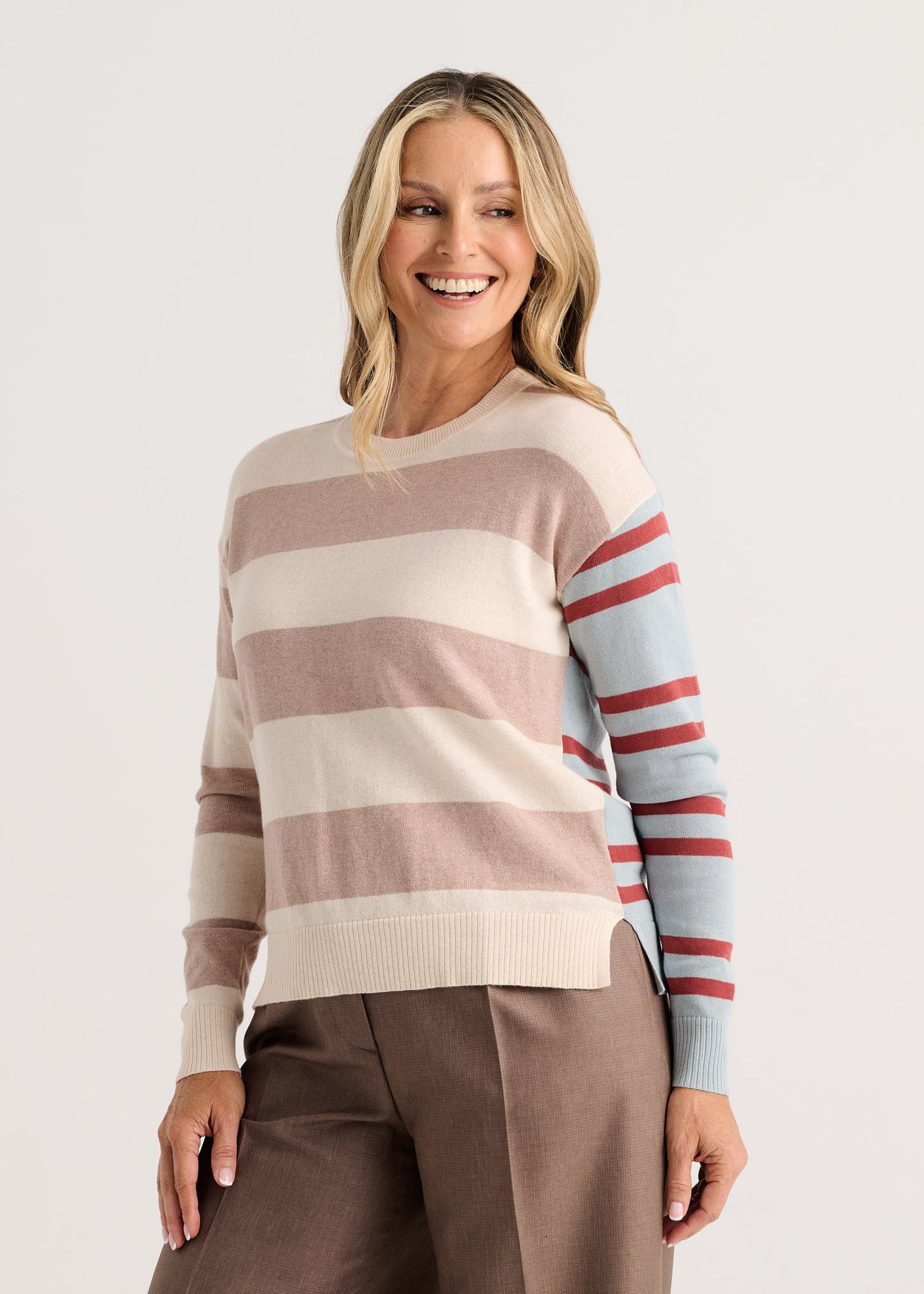 Bold Stripe Sweater in Wax Paper