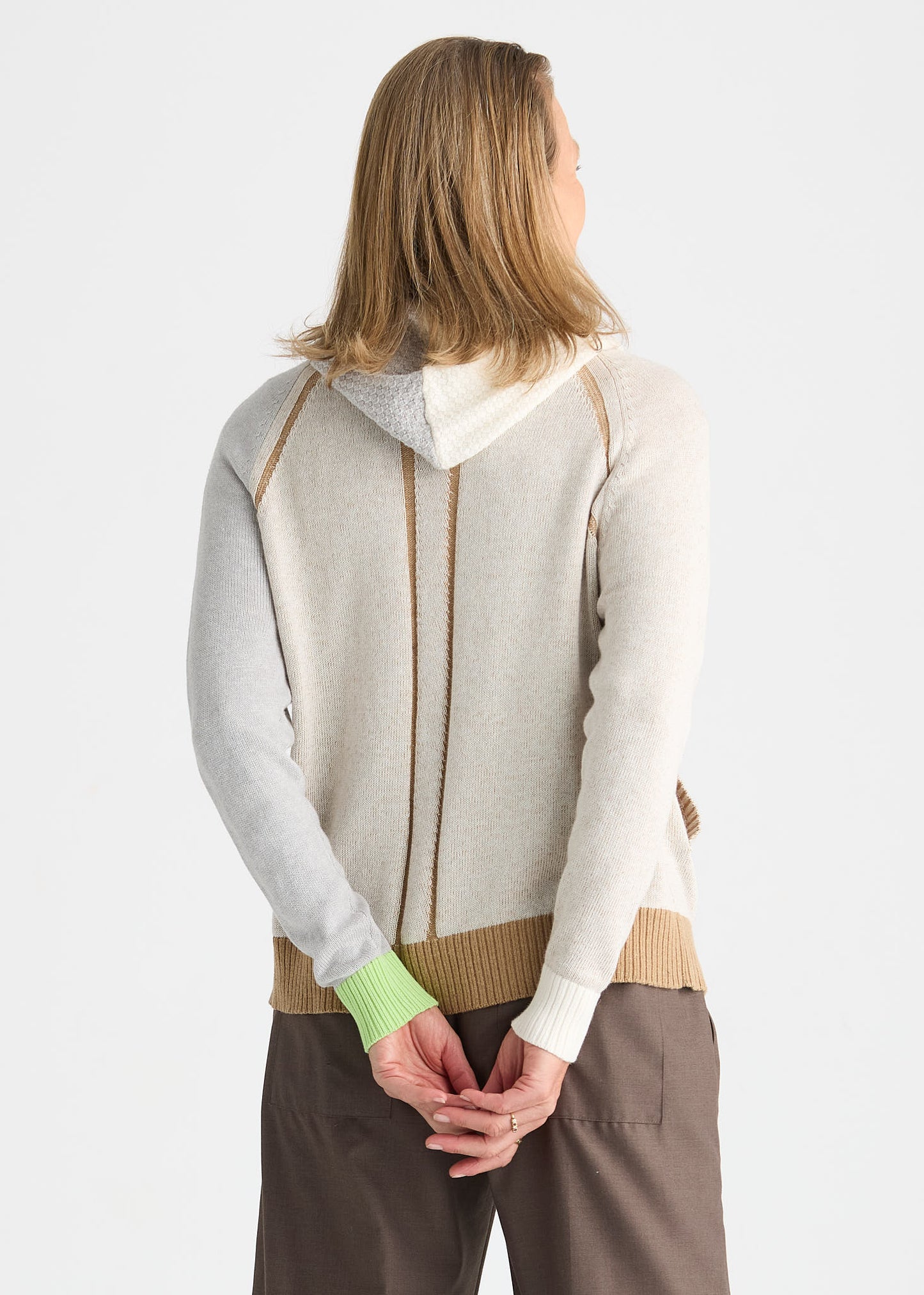 Plaited Zip Up Hoodie in Toffee