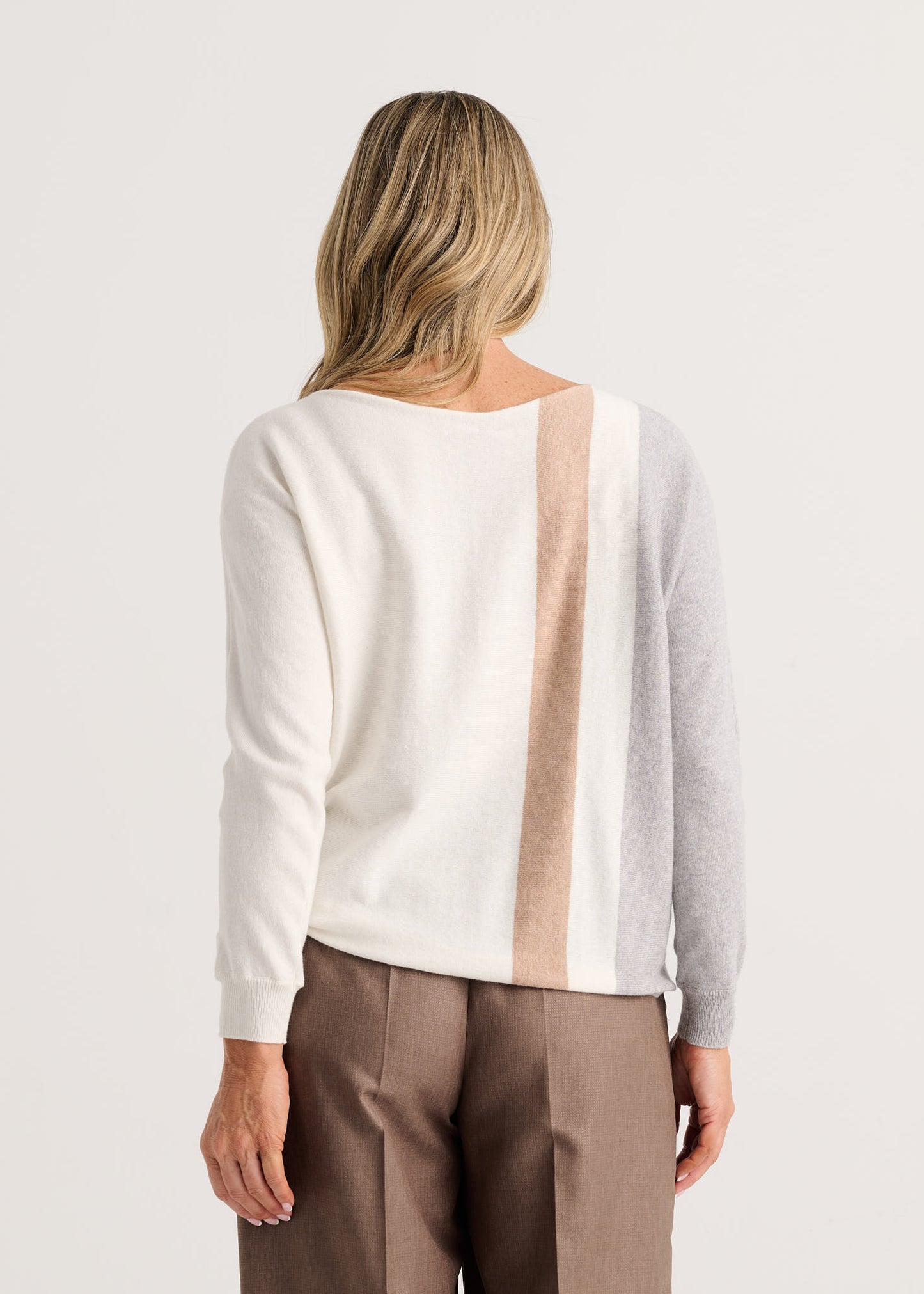 Vertical Line Sweater in Snow